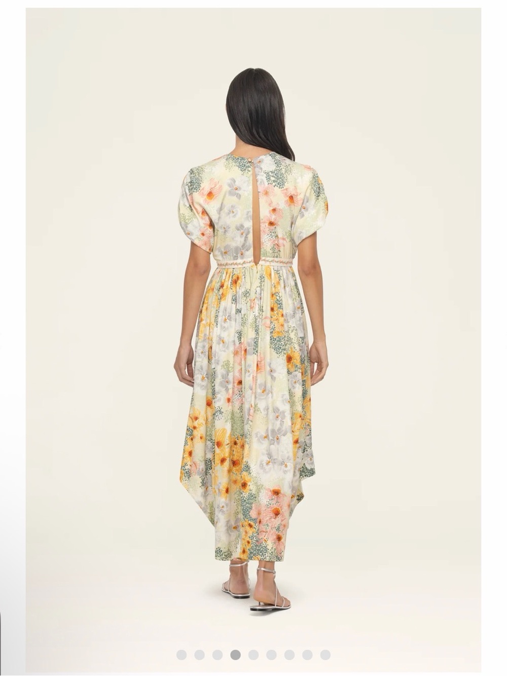 New Agua by Agua Bendita Aire Florecer Embroidered Maxi Dress - Yellow Floral. S - Picture 4 of 13